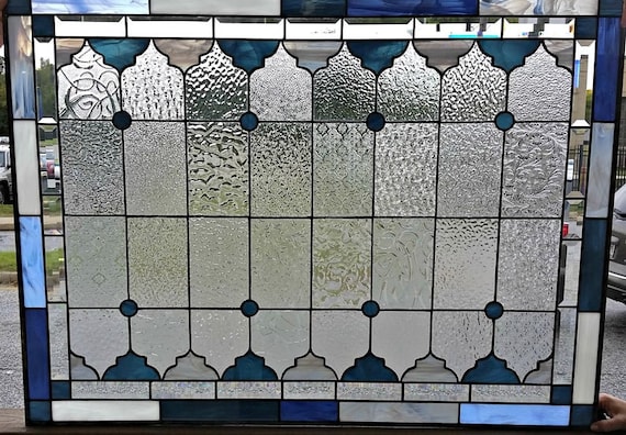 Stained Glass Window W-193 Blue Crystal - Etsy