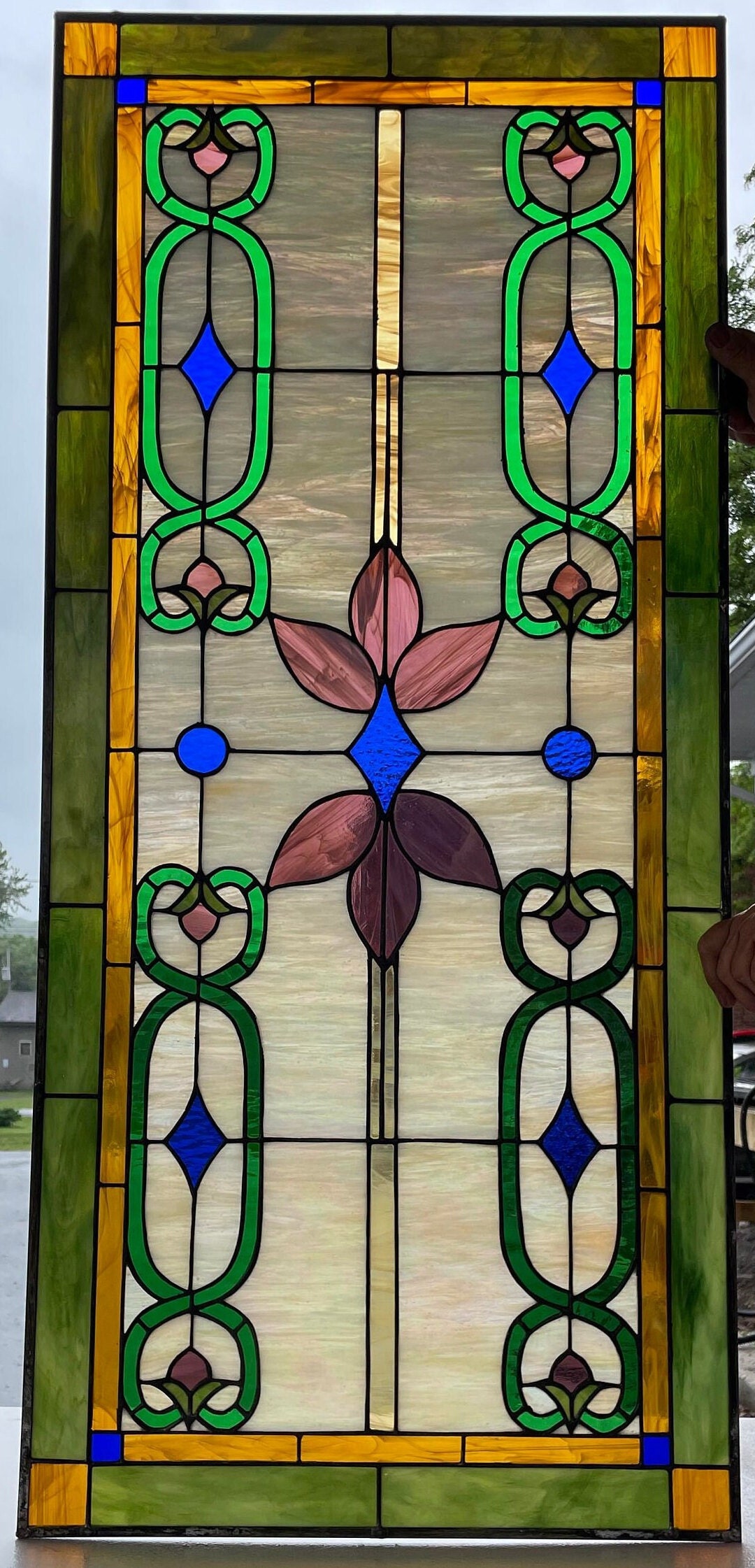 Stained Glass Window - W-489 Victorian Ribbons - Etsy