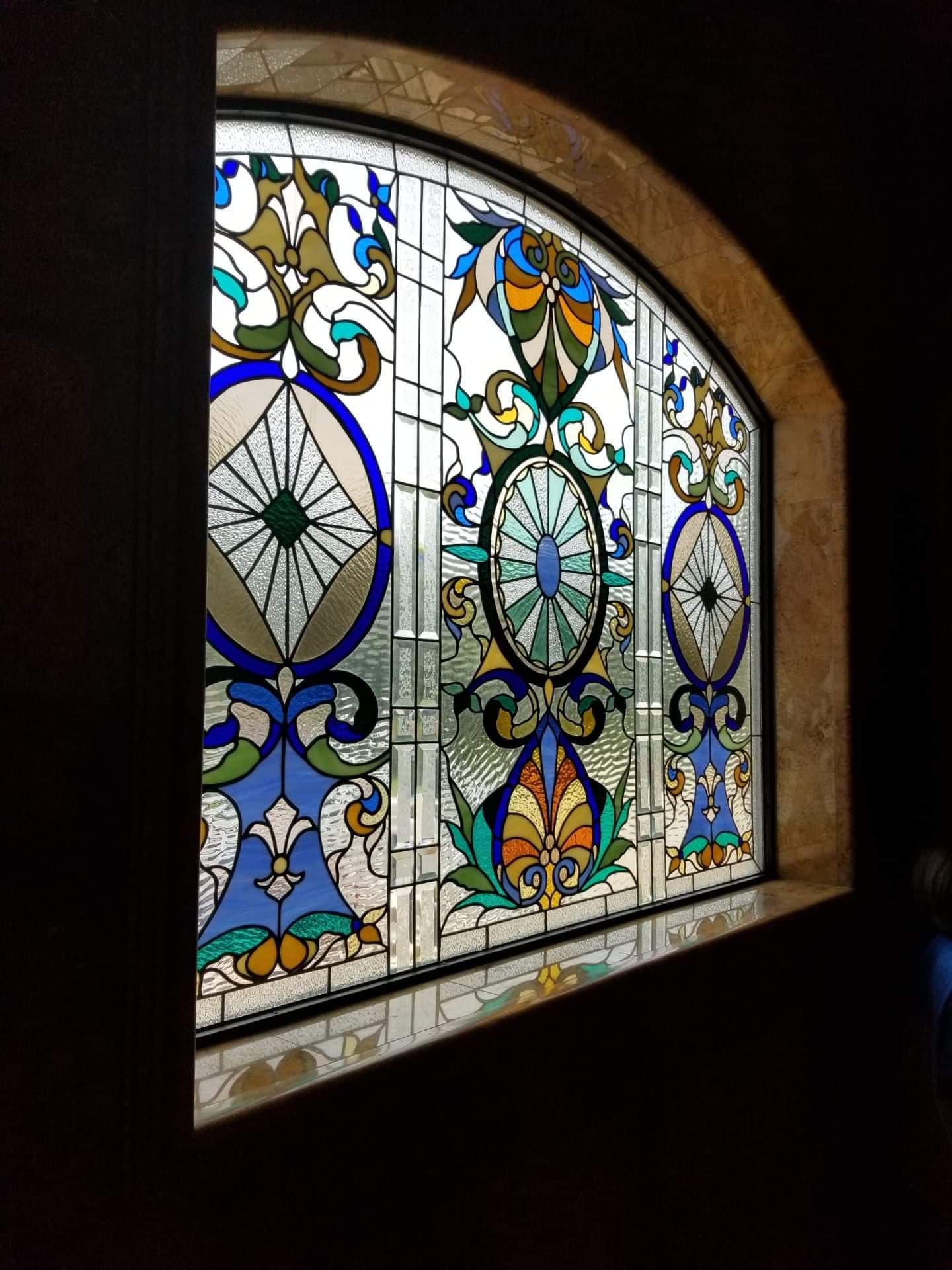 （特別価格）Stained Glass Window Stained Glass Window - W-103 Victorian Triptych - Etsy