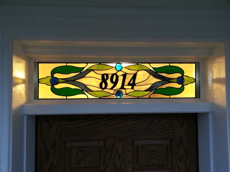 Stained Glass Address Marker AM-188 Traditional Style image 1