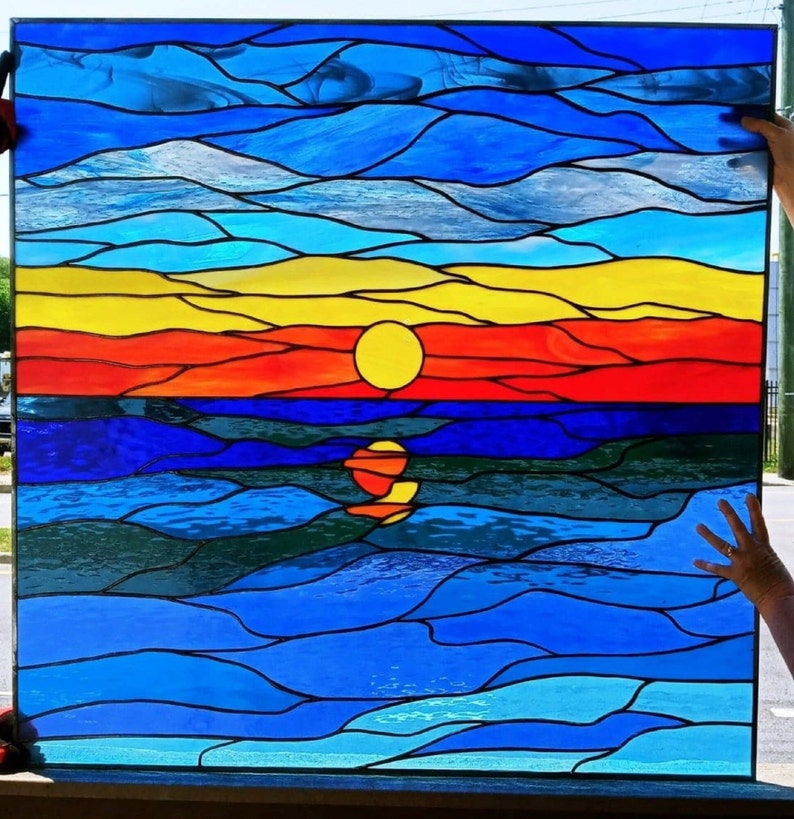 Stained Glass Window W463 Sunset Etsy
