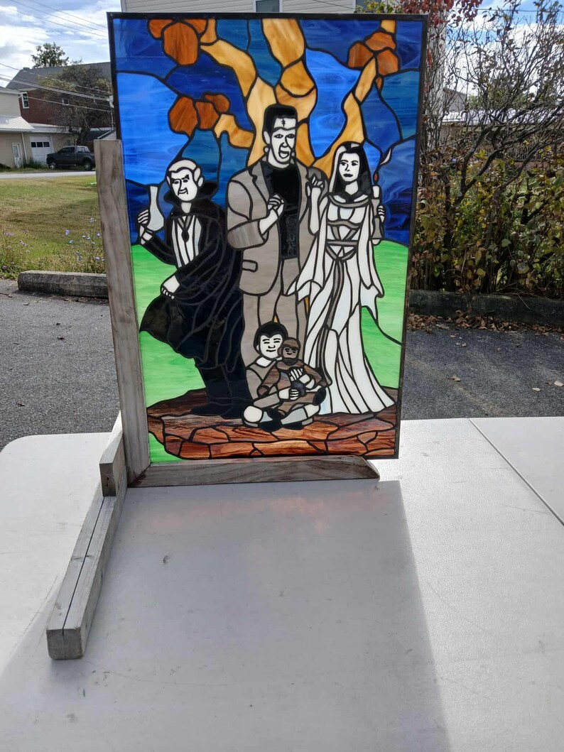 Mocking Window Mockingbird Lane Custom Stained Glass Panel Handcrafted Classic TV ...