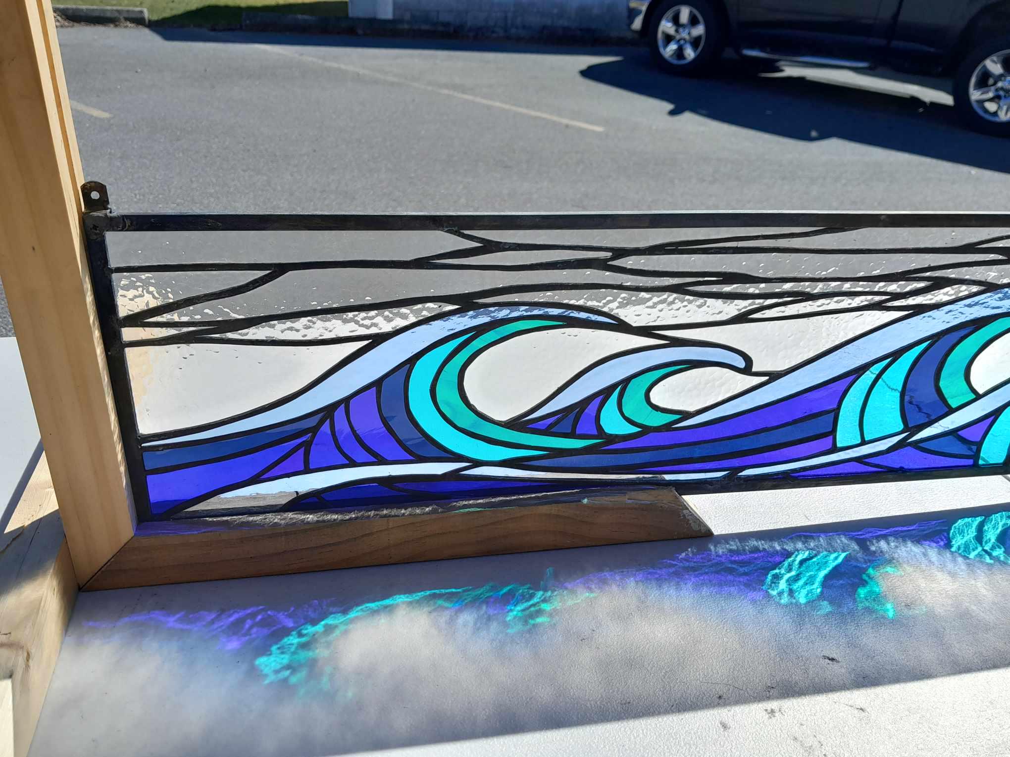 Stained Glass Window - W-114 Japanese Waves Design - Etsy