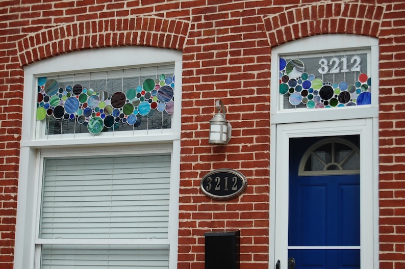 Stained Glass Address Marker AM-177 Bubbles image 1