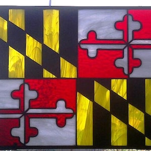 Stained Glass Panel - CG-10 Sun Catcher / Maryland Flag
