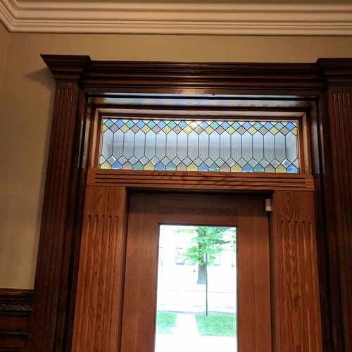TW143 Elegance in Clear Stained Glass Transom Window Etsy