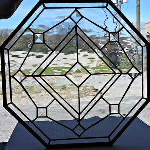 Stained Glass Window W-233 Elegant Octagon image 4