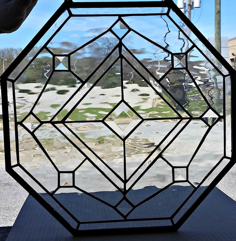 Stained Glass Window W-233 Elegant Octagon image 4