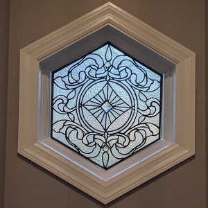 Stained Glass Window - W-455 Classic Hexagon