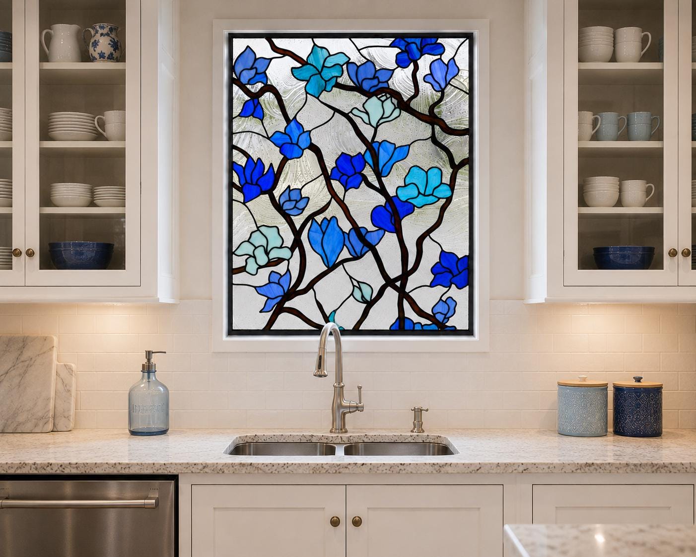 Azure Arbors: A Serene Symphony of Cobalt & Cerulean Blooms