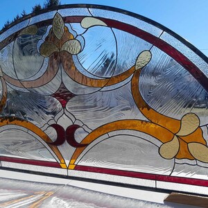 Stained Glass Arched Transom TW-364 Golden Ribbons - Etsy