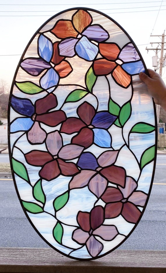 Stained Glass Window - W-403 Elegance and Flowers - Etsy 日本