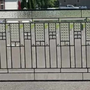 Stained Glass Transom Window - TW-335  Clear Craftsman