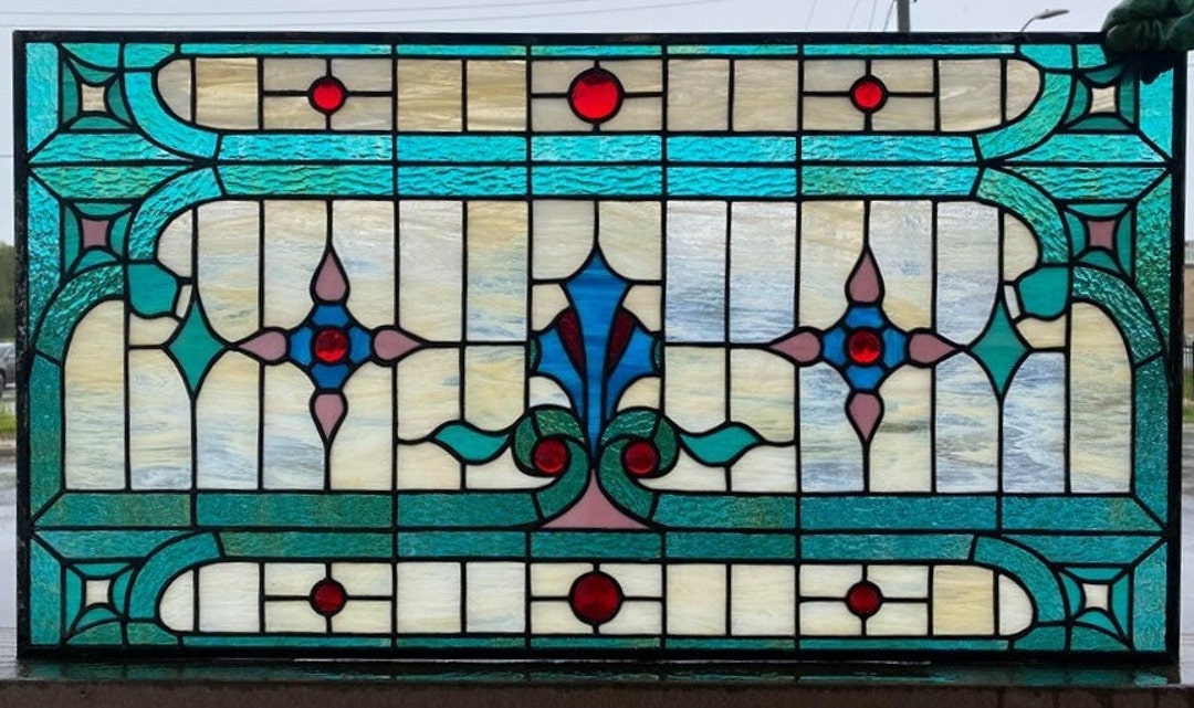 （特別価格）Stained Glass Window sg 3794 1available sold each vintage stained glass window 26