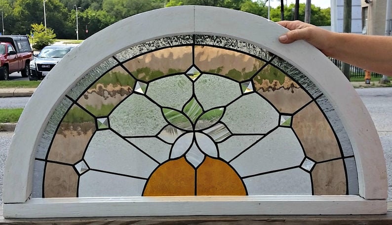 Stained Glass Window - W-185 Elegant Flower - Etsy