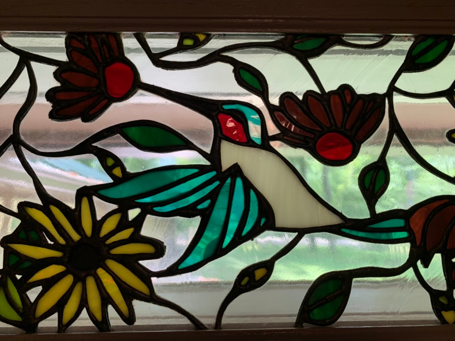 W-297 Flowers and Hummingbirds-stained Glass Window | Etsy