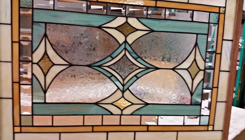 【希少】ヴィンテージ ART glass STENHYTAA W.W. Stained Glass Window - W-430 Art Nouveau - Etsy
