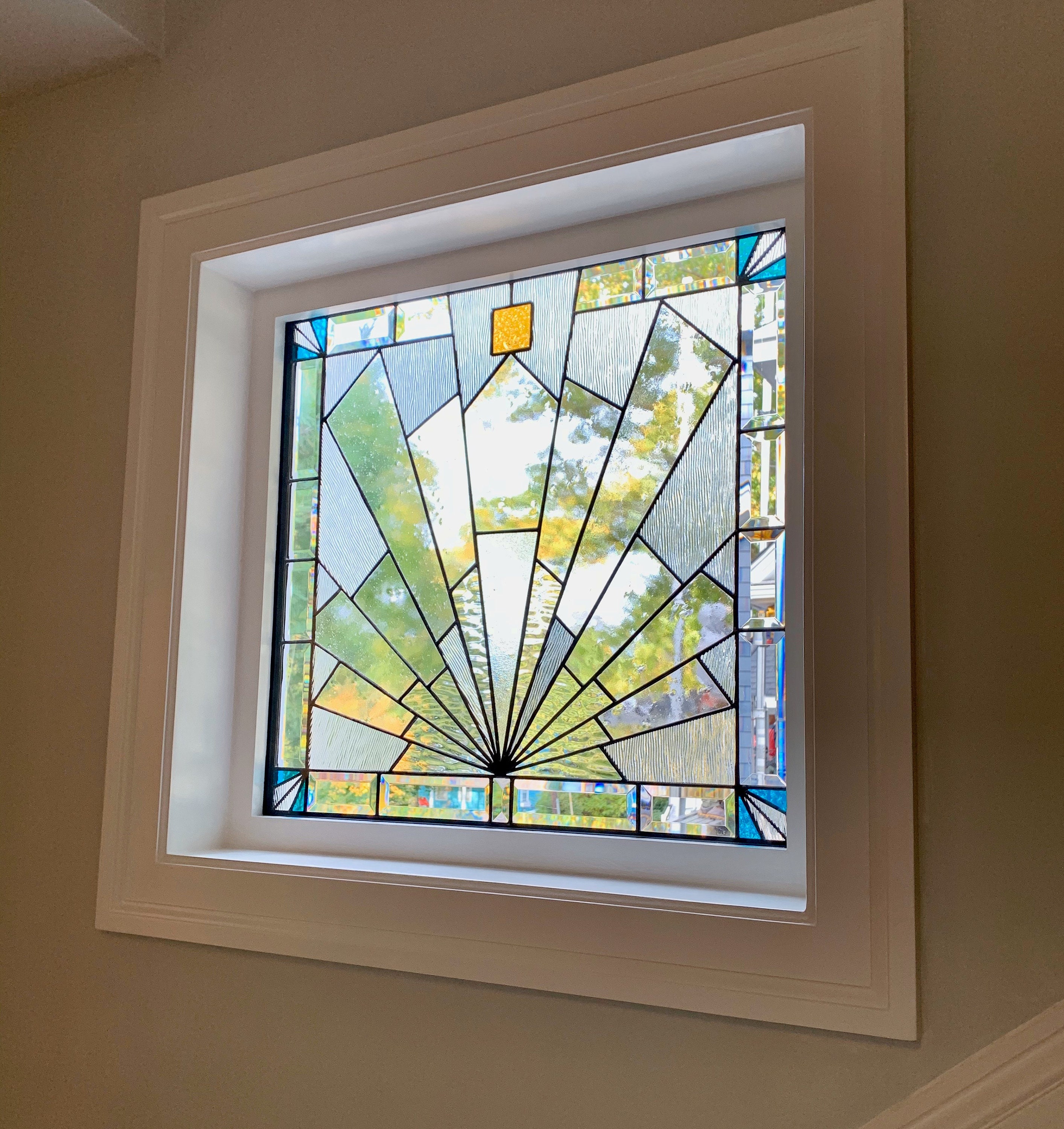 Stained Glass Window - W-282 Art Deco Clears - Etsy