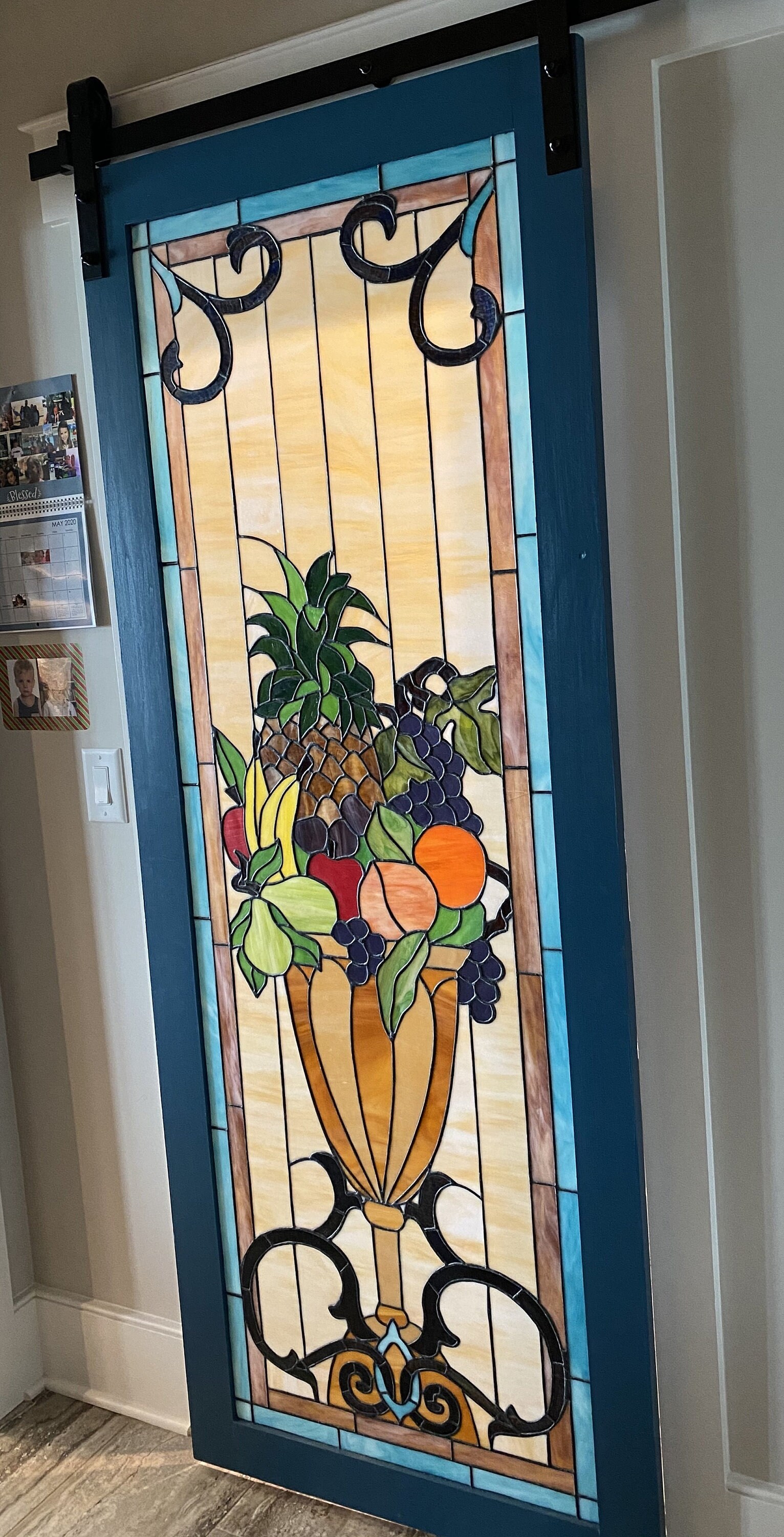 W333 Colorful Fruit Basket Stained Glass Window Etsy