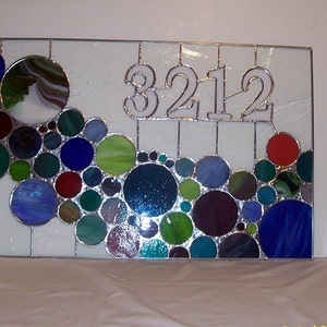 Stained Glass Address Marker AM-177 Bubbles image 3