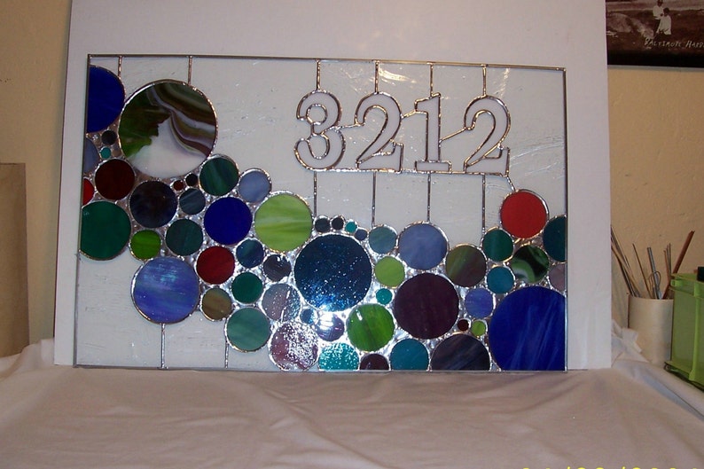 Stained Glass Address Marker AM-177 Bubbles image 3