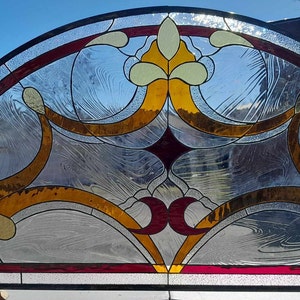 Stained Glass Arched Transom TW-364 Golden Ribbons - Etsy