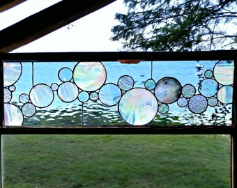 Stained Glass Transom Window - TW-154 Soap Bubbles