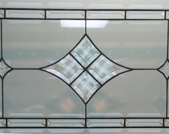 Stained Glass Transom Window - TW-35 - Bevels and Clear