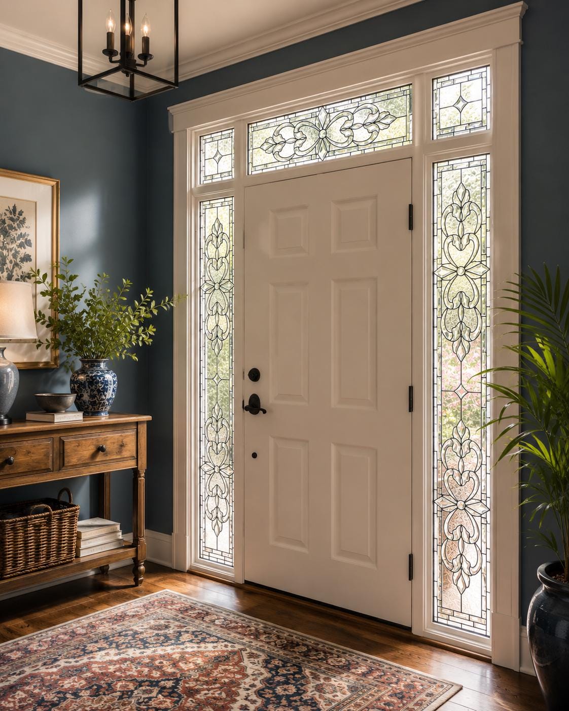 値下げ★ヴィンテージ★ガラス製コーン型インテリアライト２個セット Crystalline Bloom Custom Entry Suite Beveled Floral Sidelights