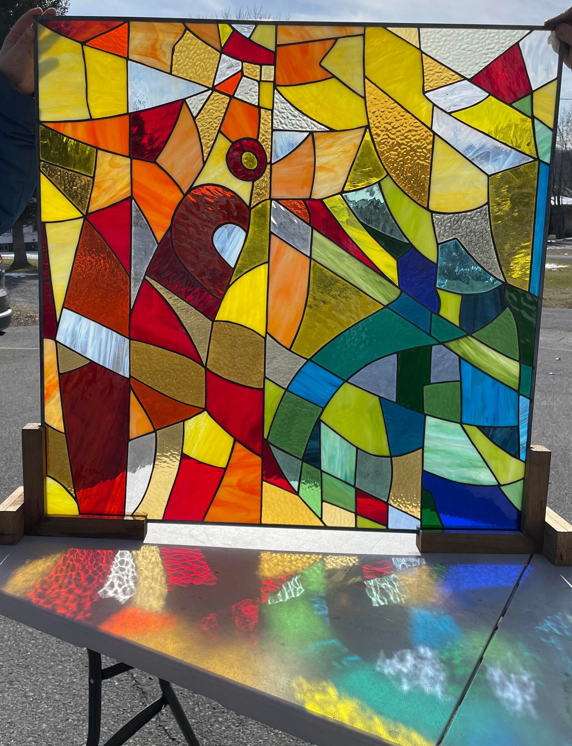 洋書 Architectural Stained Glass Frank Lloyd Wright Tiffany Style Stained Glass Leaded Window