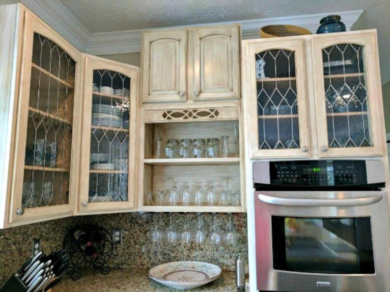 Stained Glass Cabinet Inserts Clear Elegance Etsy