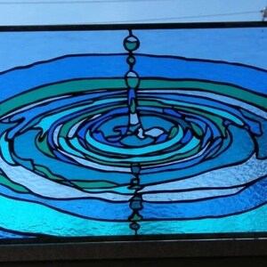 Stained Glass Transom Window - TW-79 Rain Drop - Etsy