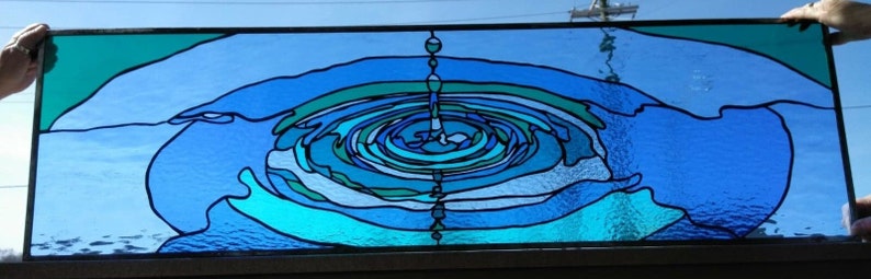 Stained Glass Transom Window - TW-79 Rain Drop - Etsy