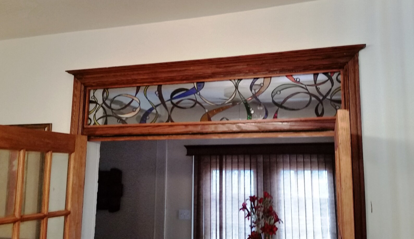 Stained Glass Transom Window - Tw-77-colorful Ribbon - Etsy