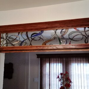 Stained Glass Transom Window - Tw-77-colorful Ribbon - Etsy