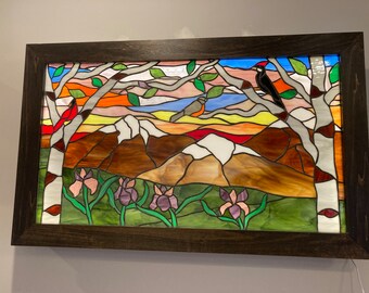 8" X 12" Spectrum Indigo Pink Stained Glass Sheet - (1