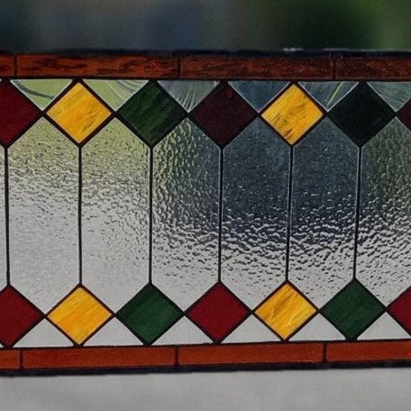 Stained Glass Window / Transom - RB-268 Autumnal Diamonds