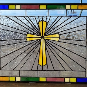 Stained Glass Window - W-323 Radiant Cross