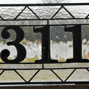 Stained Glass Address Marker - AM-95 Crystal Retreat