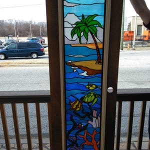Stained Glass Door Window - D-42 Beach