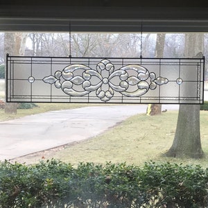 Stained Glass Transom Window - TW-137 Mesmerizing Bevel