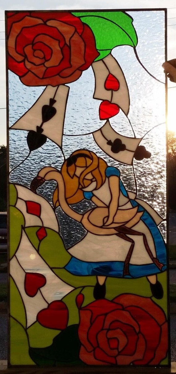 Stained Glass Set of Windows - Alice in Wonderland