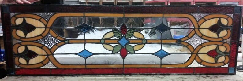 Stained Glass Window - W-101 Victorian Ribbons & Flowers - Etsy