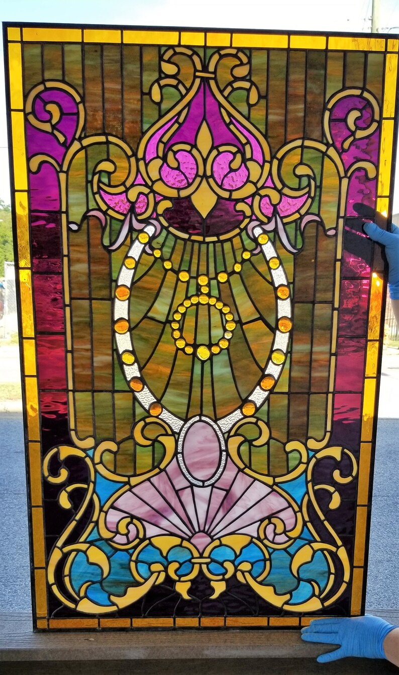Stained Glass Door Window D19 Etsy