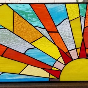 Stained Glass Transom Window - TW-310 Bright  Sun