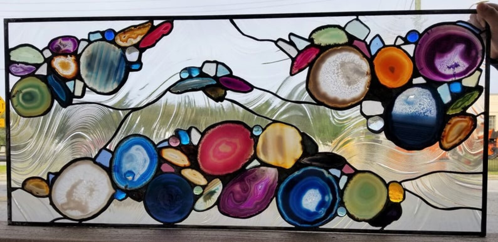 W154 Geodes & Agates Stained Glass Windows Etsy