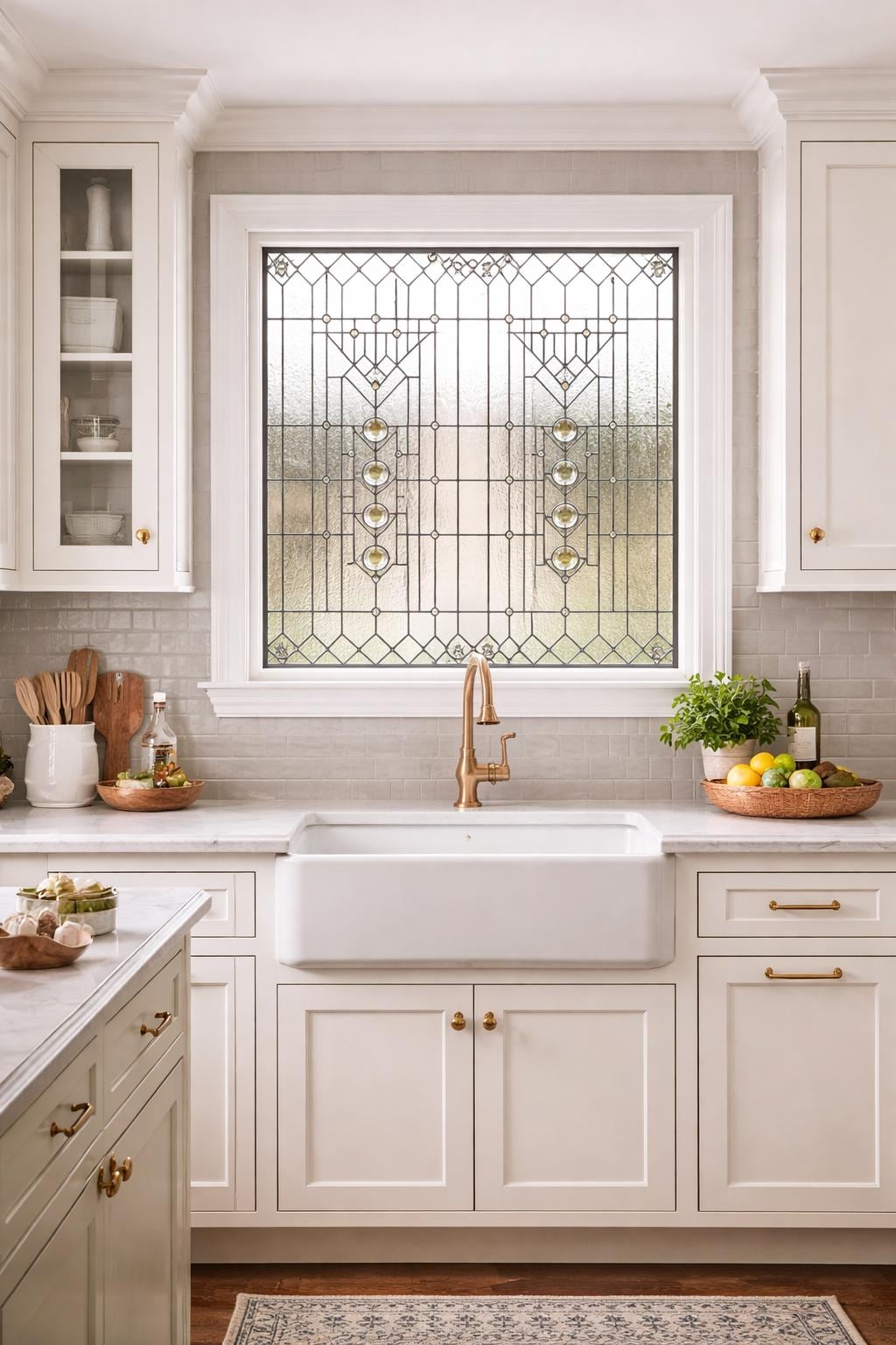 ステンドグラス Geometric Radiance: an Art Deco Masterpiece Stained Glass Window W