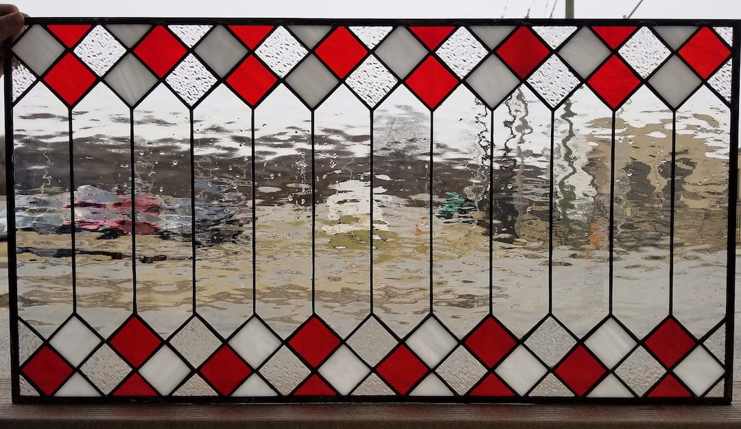 Stained Glass Window - W-247 Diamonds Pattern - Etsy