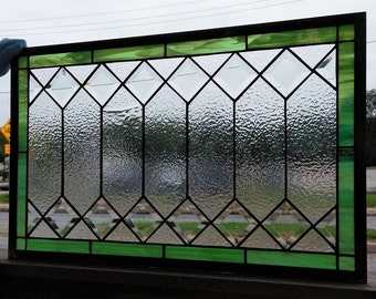 Stained Glass Window - W-386 Elegant Retreat in Green