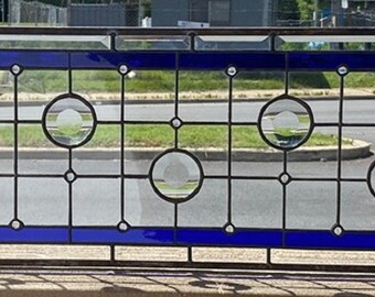 Stained Glass Transom Window - TW-262  Delicate Transparencies